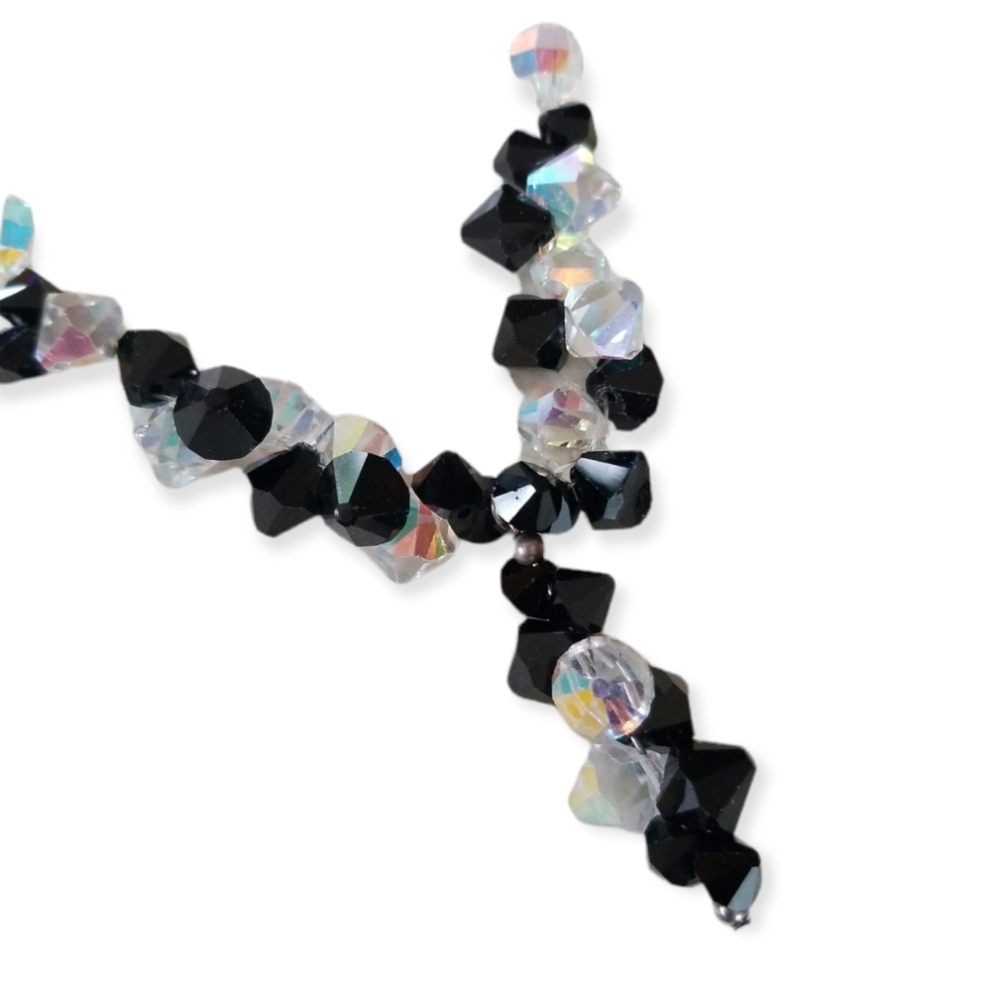 Elegant Hand Crafted Swarovski Crystal Illusion Beaded Necklace NWT - Picture 6 of 10